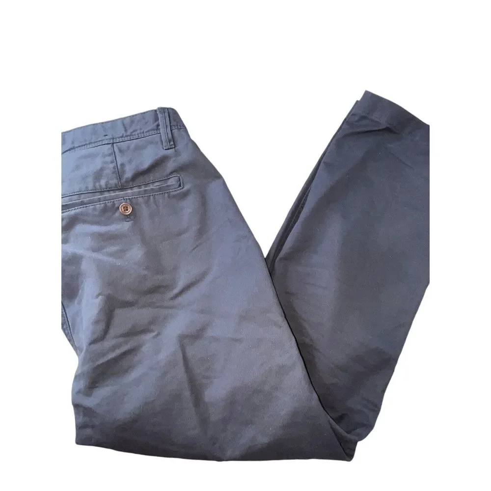 Fat Face Pants Mens 34x25 Flat Front Straight Leg Navy‎ Blue Chino